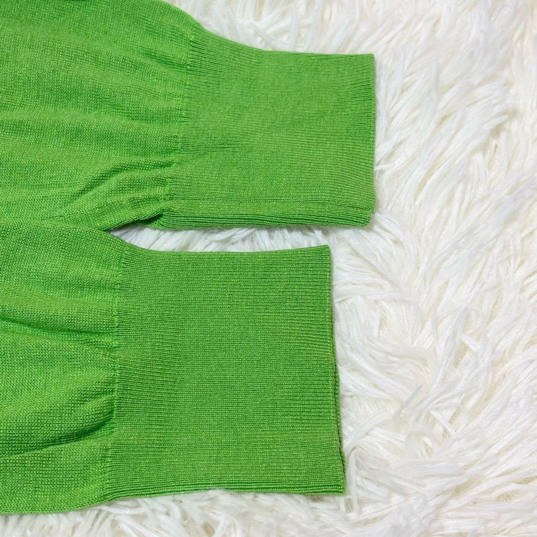 ENFOLD クロップドカーディガン シルク混23SS グリーン 38