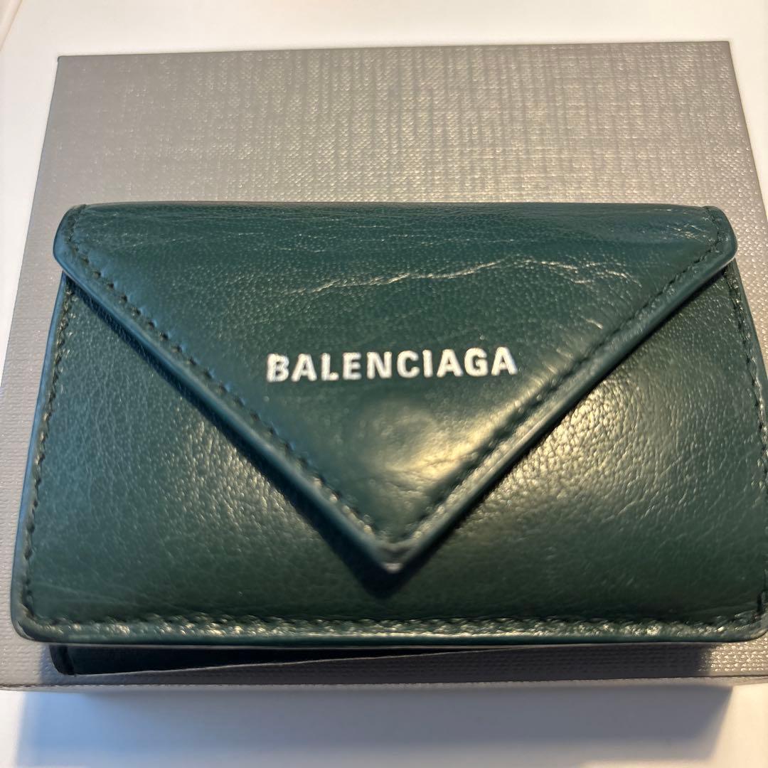 BALENCIAGA グリーン 三つ折り財布