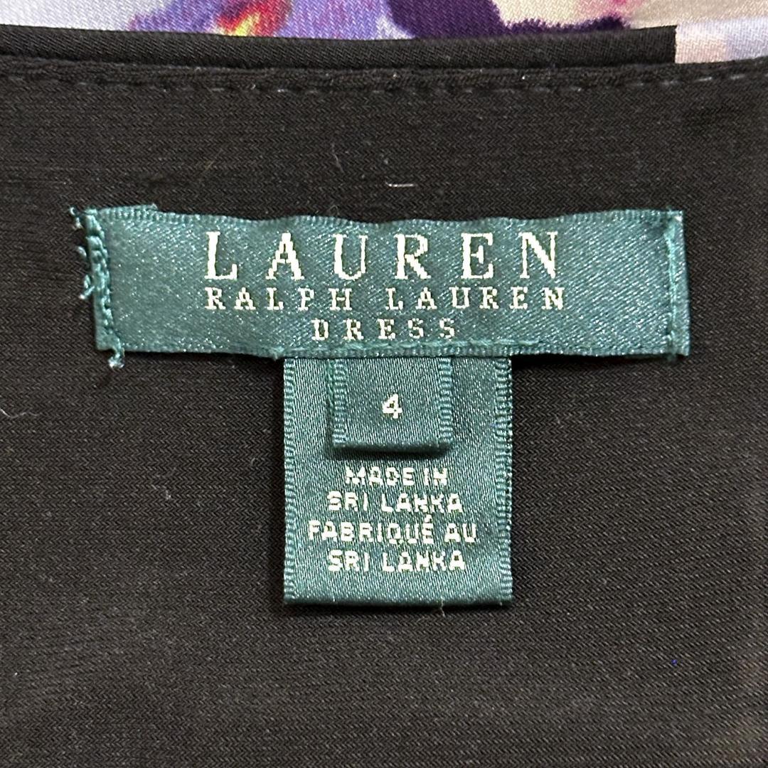 LAUREN RALPH LAUREN　花柄ノースリーブワンピ　4　HR0601