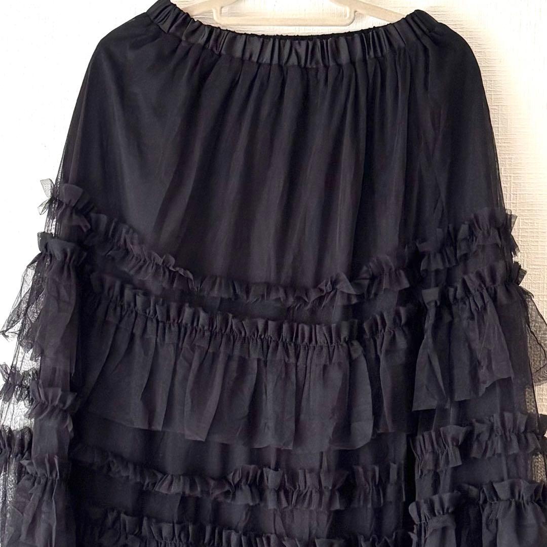 【Acka. 】tulle long skirt サイズ1 ブラック