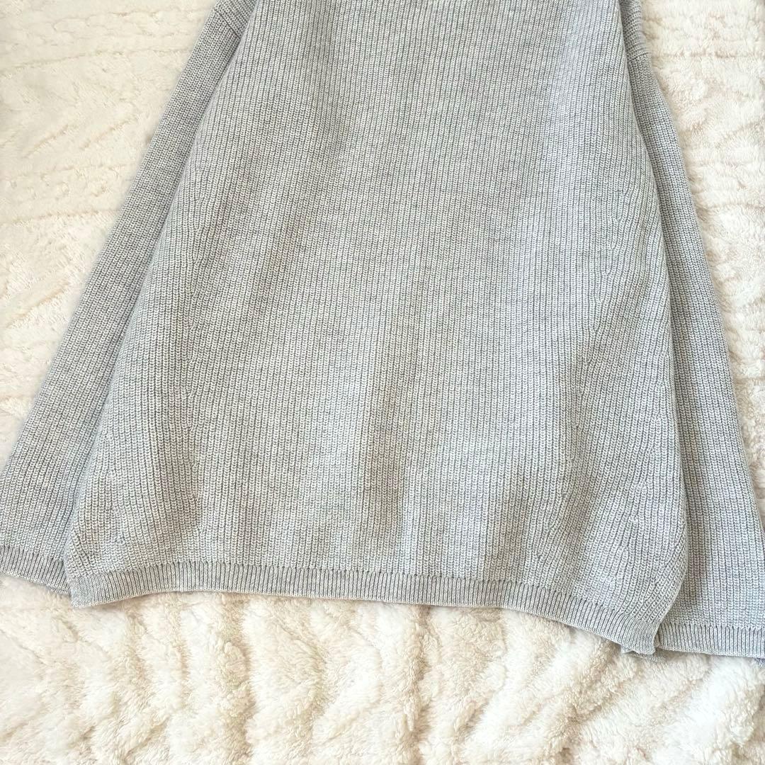 【美品】theory セオリー　綿　カシミヤ　ボートネック　ニット　ライトグレー