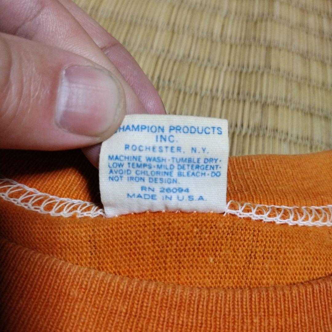 Champion　ビンテージTシャツ　70年代　 Sサイズ オレンジ