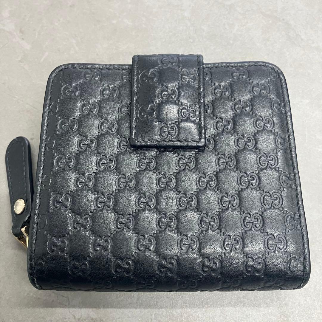 T*o様 GUCCI グッチ マイクロシマ 二つ折り財布 黒 箱付き