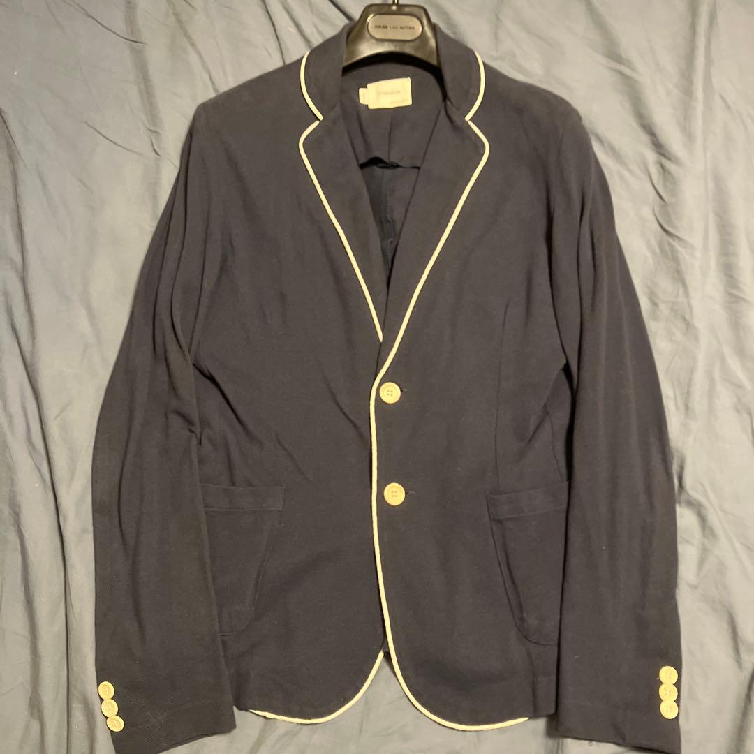 BAND OF OUTSIDERS ピケ　パイピングジャケット　ネイビー　2