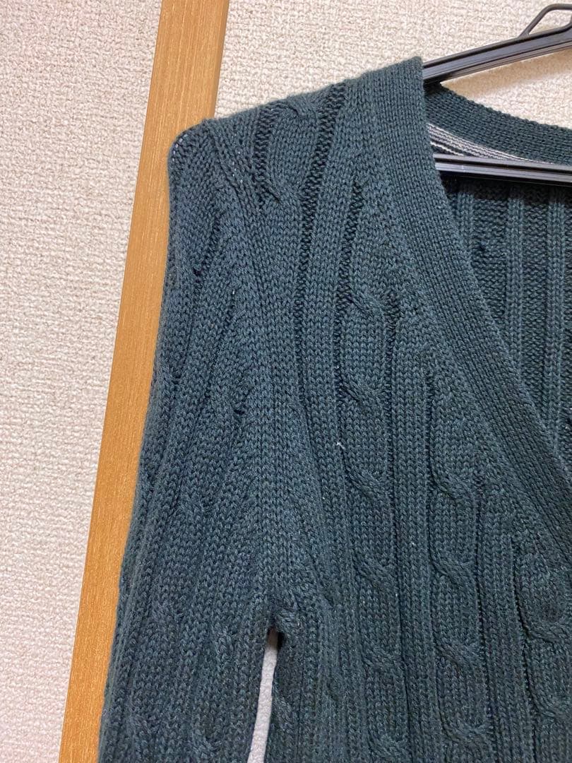 バーバリーブルーレーベル　ブラックケーブルニット カーディガン