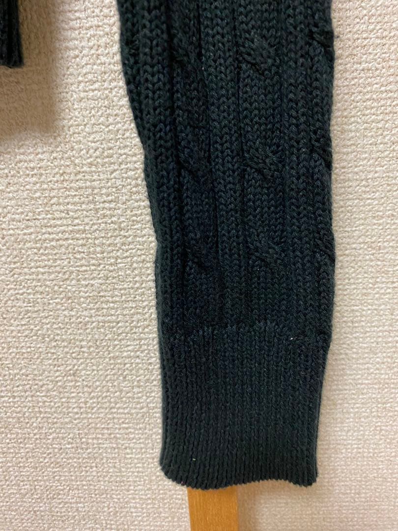 バーバリーブルーレーベル　ブラックケーブルニット カーディガン