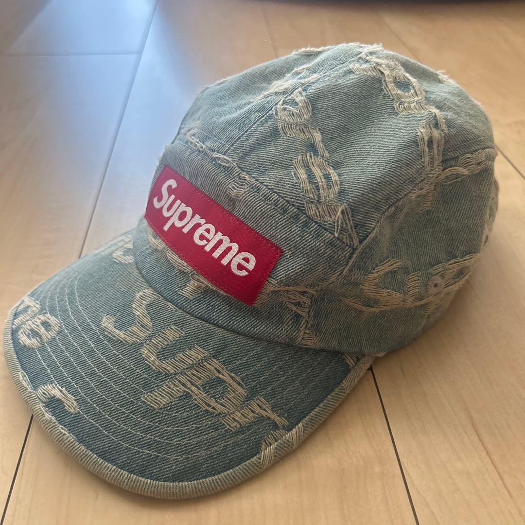 Supreme デニムキャップFrayedLogos Denim　CampCap