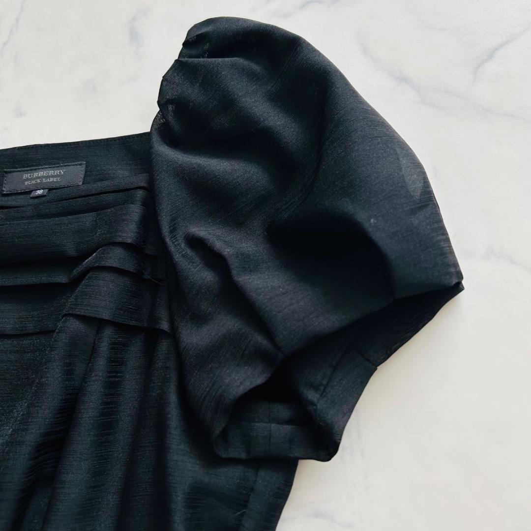【極美品】BURBERRY バーバリー ワンピース パフスリーブ ブラック M