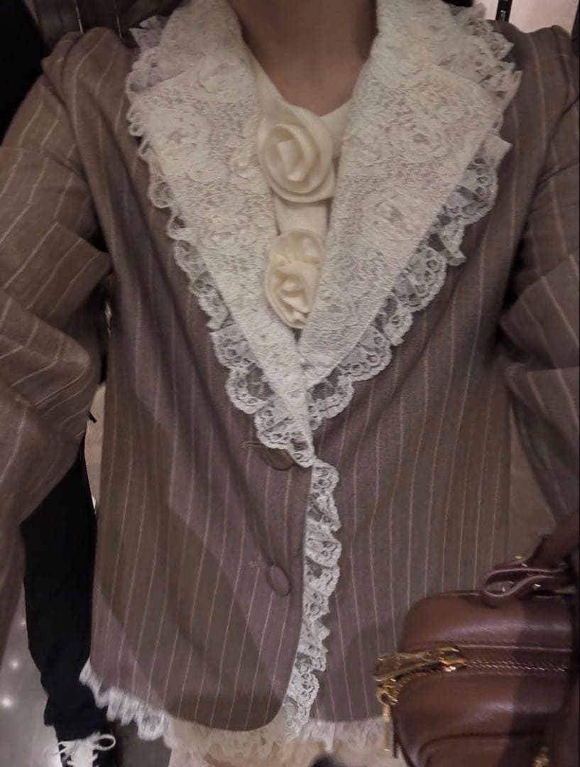 treat ürself Retro lace jacket gray