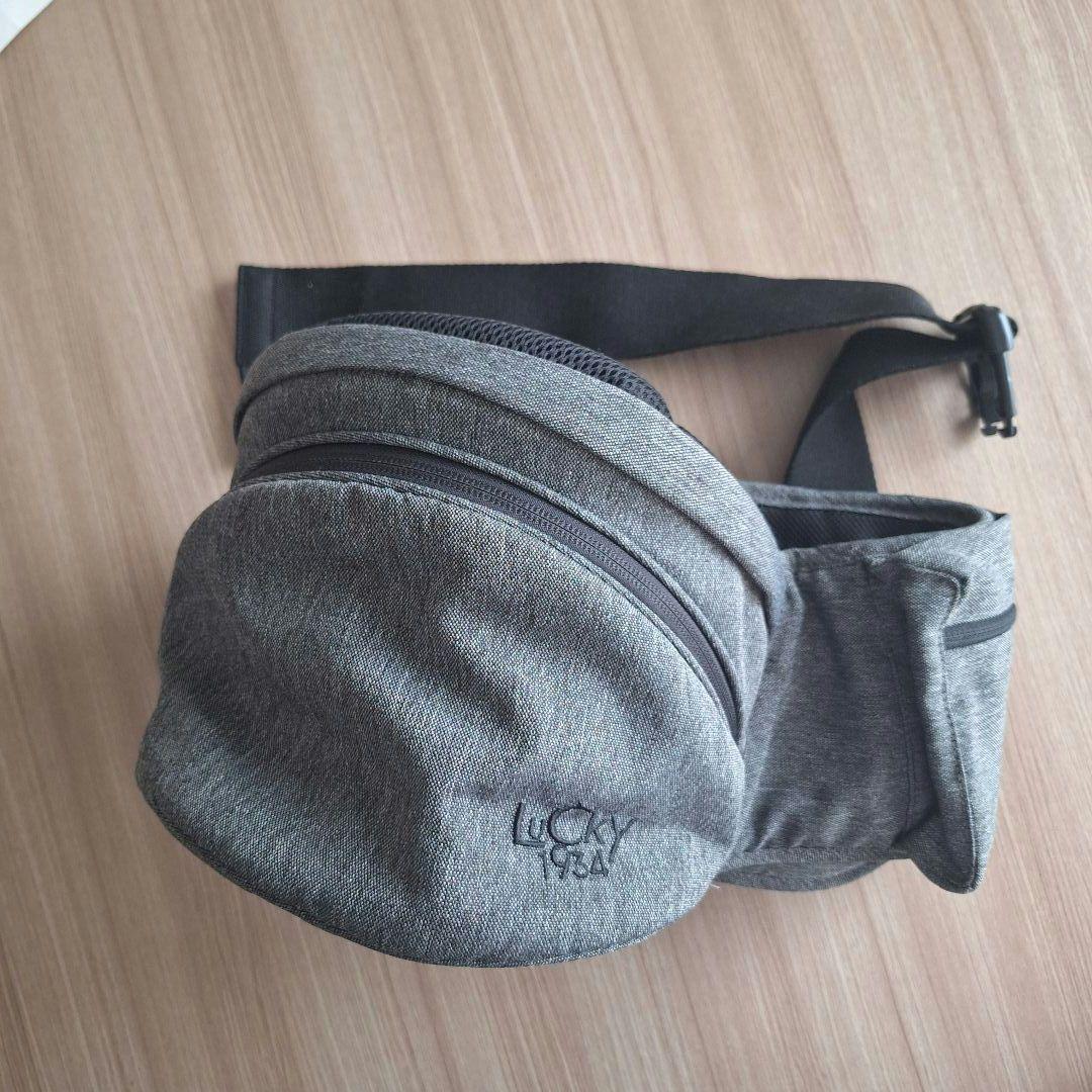【美品】ポルバンアドバンス　ヒップシート　メランジグレー　シングルショルダー付