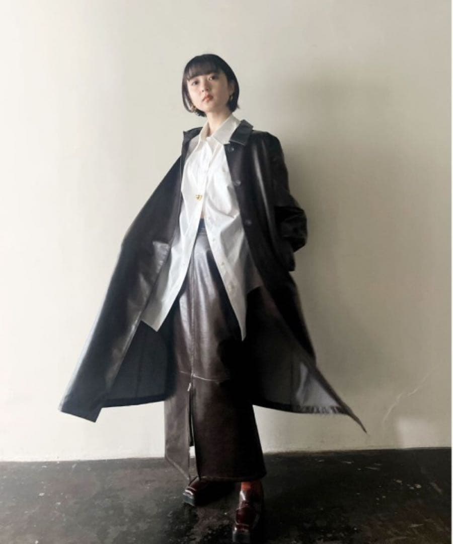 【極美品】2WAY CRASH SYNTHETIC LEATHER SKIRT