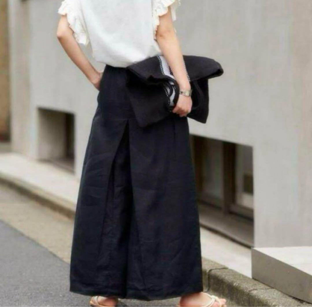 【美品】JOURNAL STANDARD リネンタックキュロット 36 ブラック