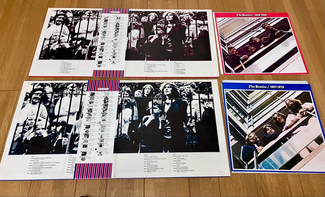 日本盤帯付レコード BEATLES赤盤青盤セット