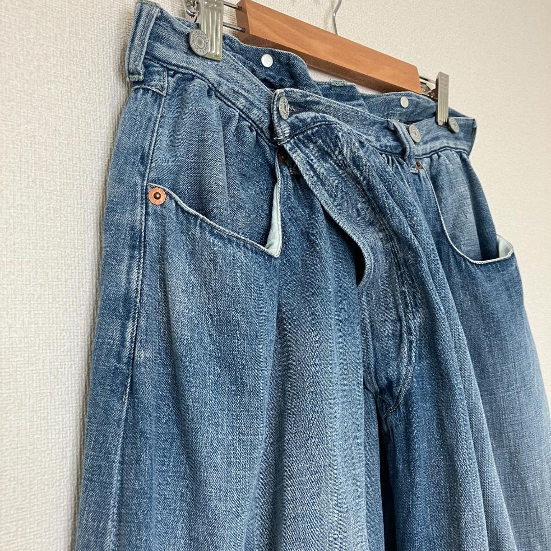 RNA ヴィンテージ加工 ロングデニムスカート インディゴ Mサイズ