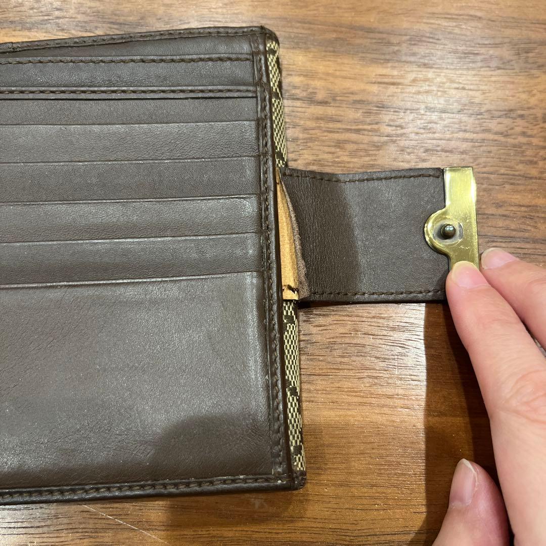 GUCCI 二つ折り財布 GGパターン ベージュ/ブラウン