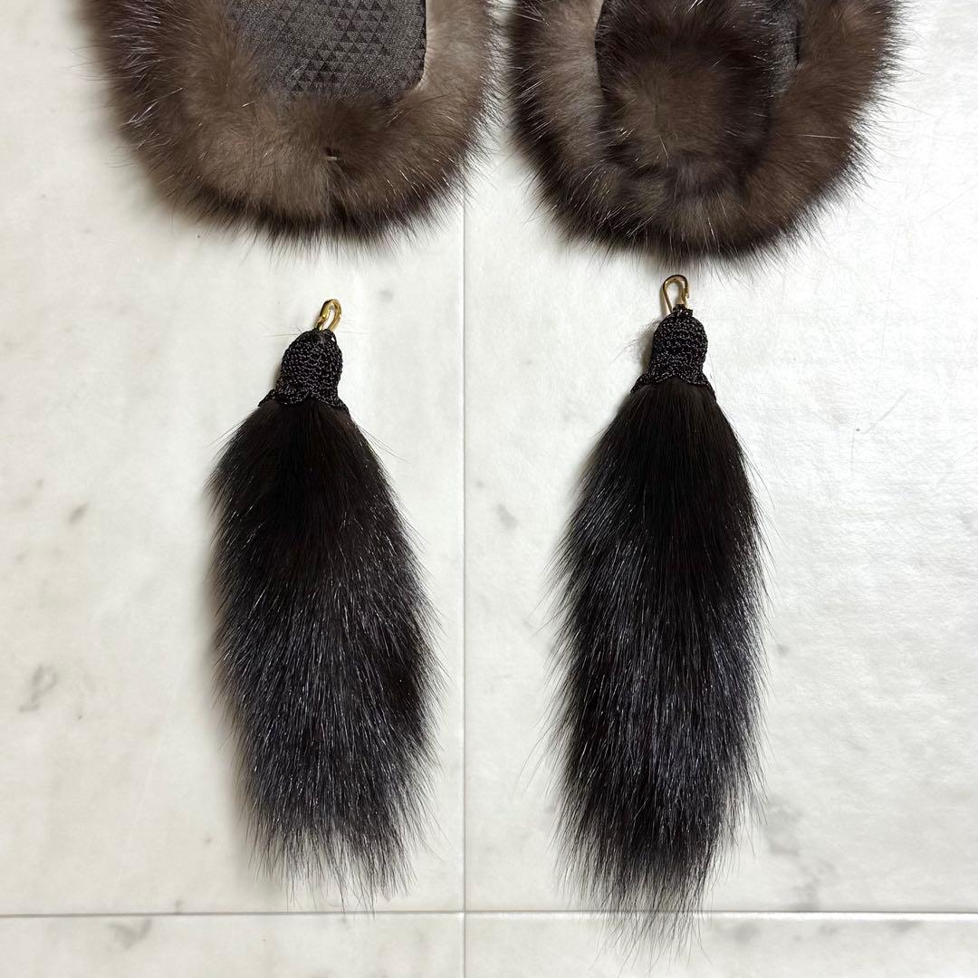 美品 ソボル 2way リアルファーストール ロシアンセーブル ダークブラウン