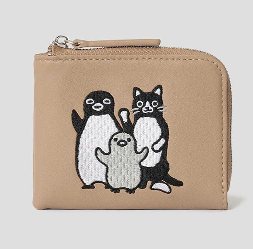 さかざきちはる　ペンギン親子とねこのウォレット　財布　グラニフ　えいえいおー