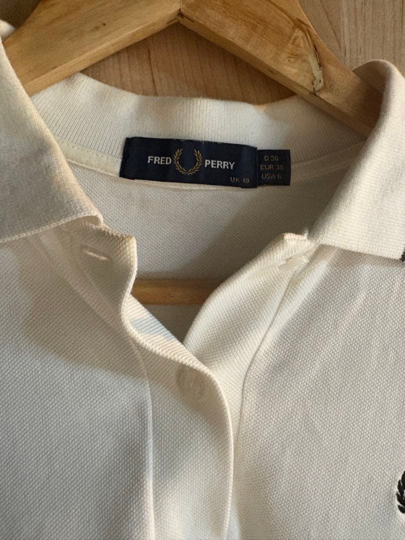 フレッドペリー FRED PERRY ホワイト ポロシャツ M