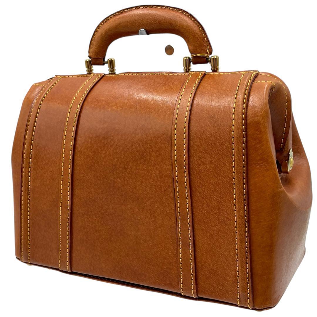 REAL LEATHER/リアルレザー ミニドクターバッグ ダレスバッグ 鍵付き