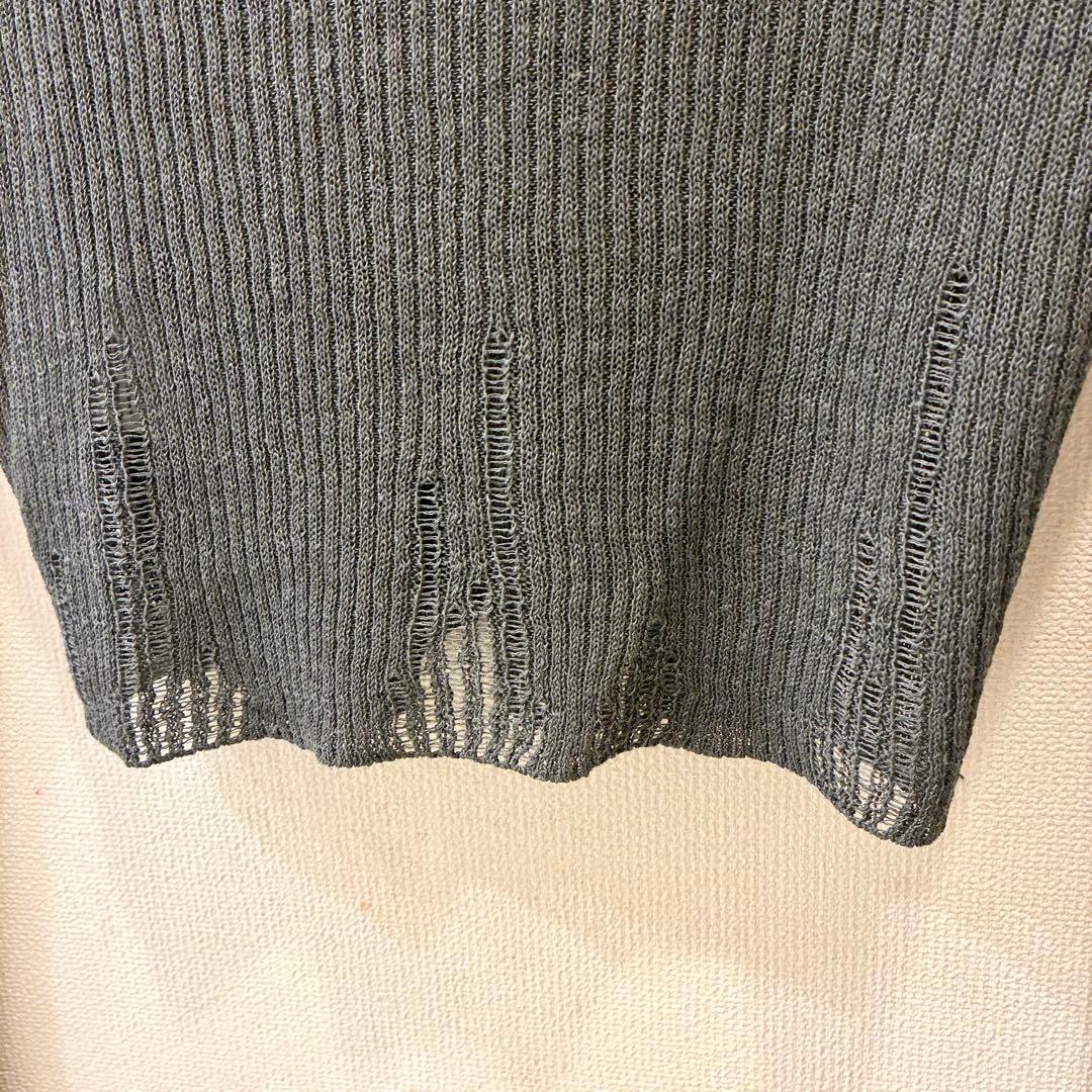 《アクネ》カーディガン 透け リブ 長袖 トップス グレー Acne