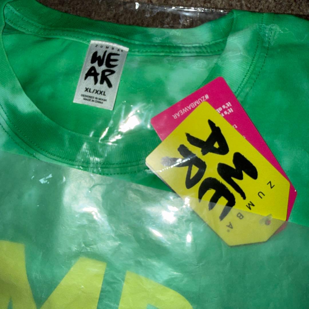 正規品 新品未使用 未開封 ZUMBA Tシャツ タイダイ グリーンXL/XXL
