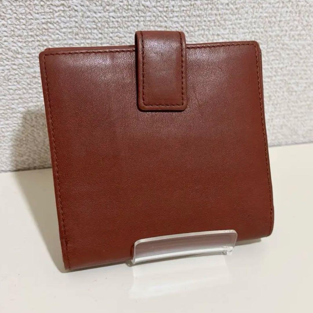 LOEWE ブラウン 二つ折り財布 エンボスロゴ
