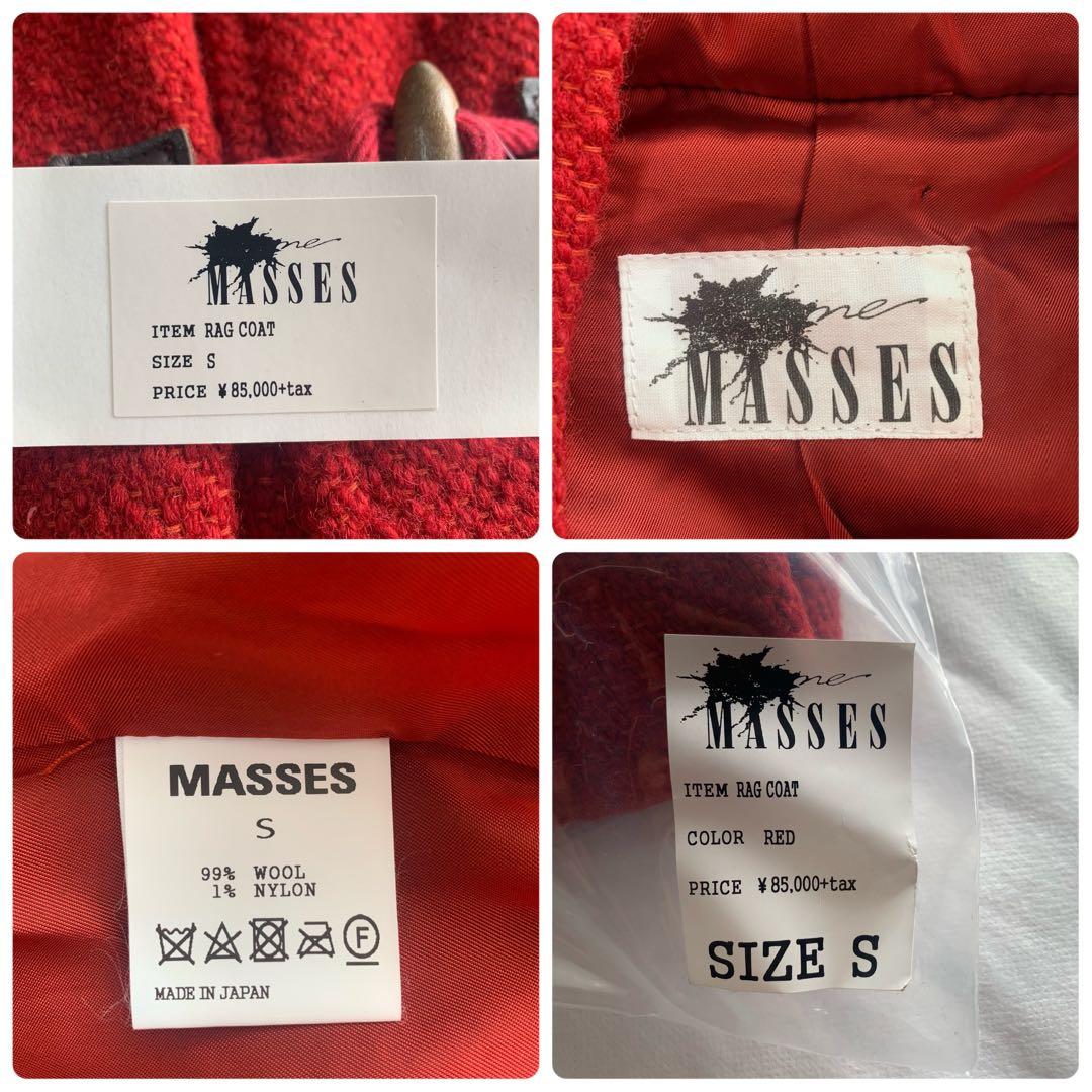 赤【MASSES】RAG COAT／新品未使用／タグ付／送料込