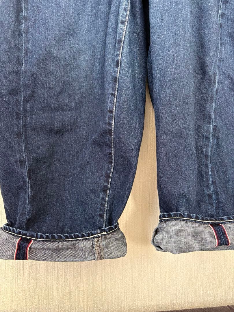 ミナペルホネン　always バルーンワイドデニムパンツ　インディゴ