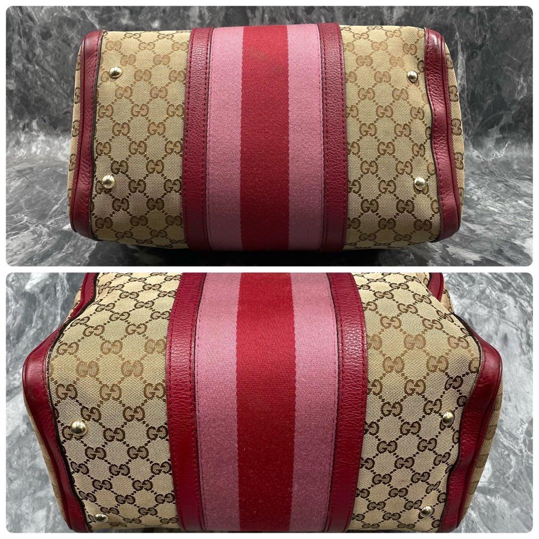 ✨美品✨GUCCI GG シェリーライン2way ボストンバッグ ピンクブラウン
