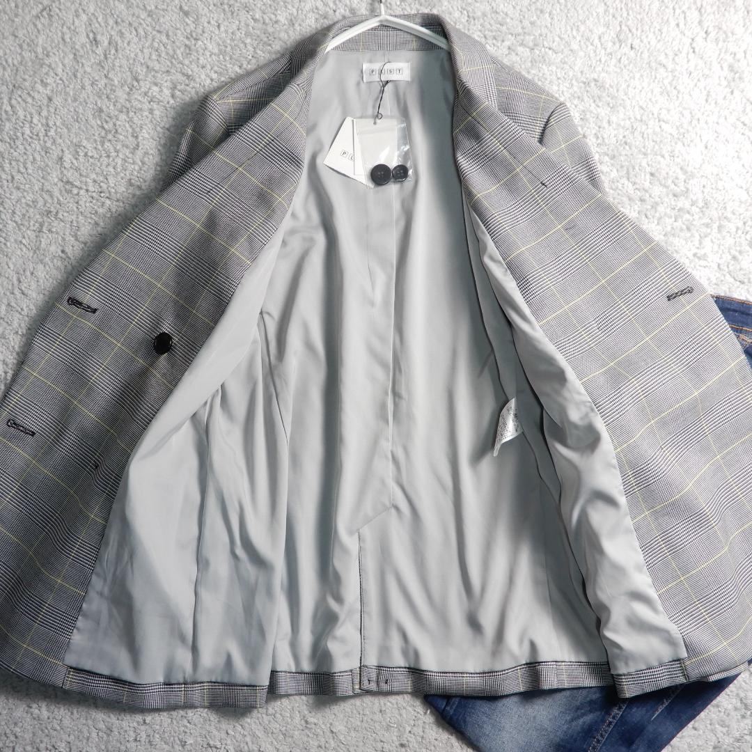 未使用 プラステ グレンチェック ダブル ジャケット L 上品