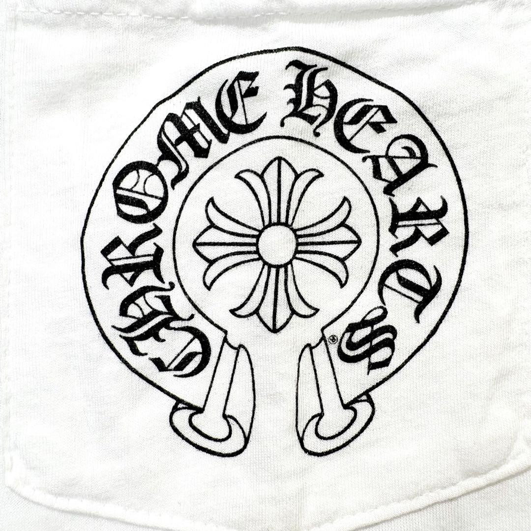 CHROME HEARTS Tシャツ 半袖 バックロゴ ホースシュー 白 XS