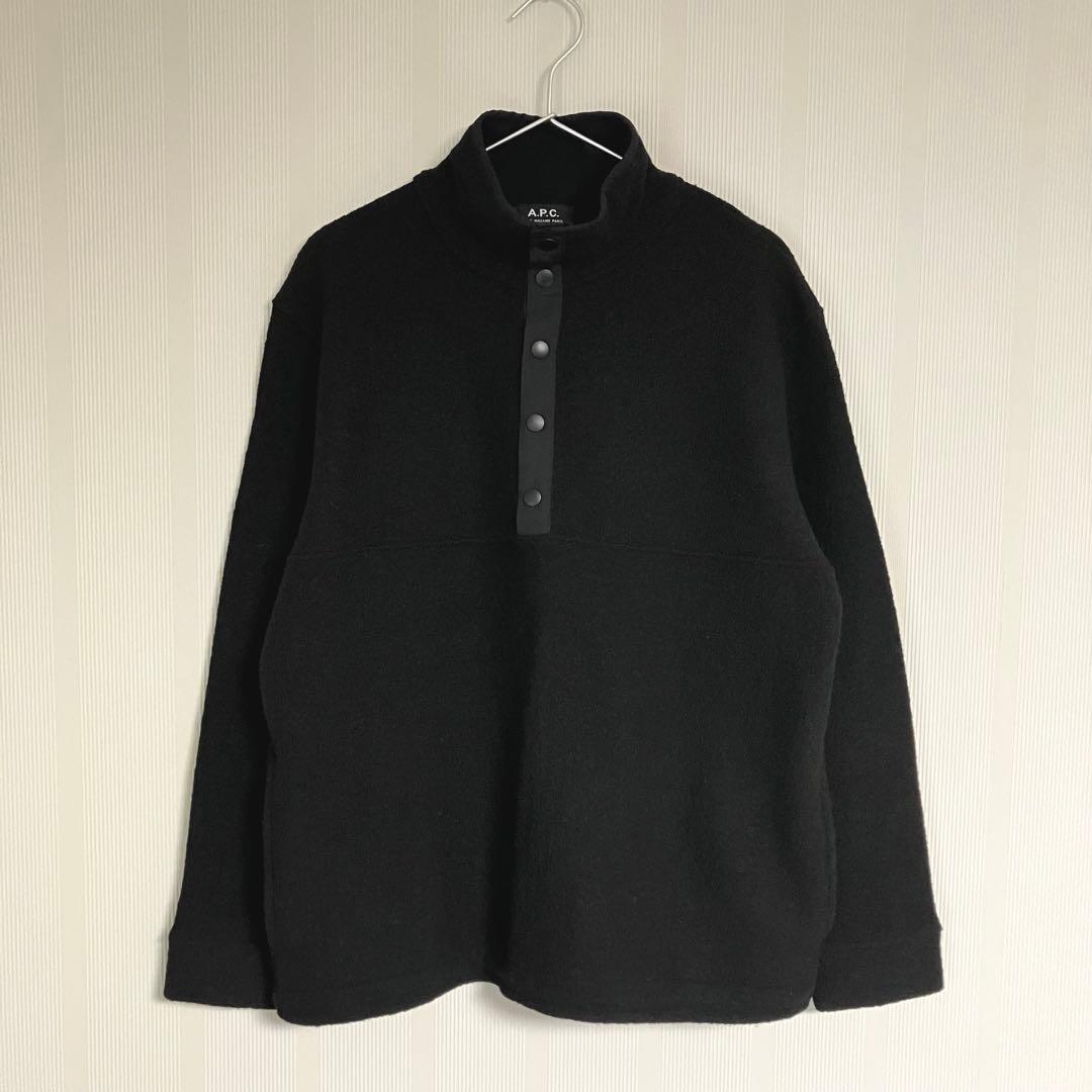 A.P.C.(アーペーセー) ハーフボタン ウールフリース プルオーバーM