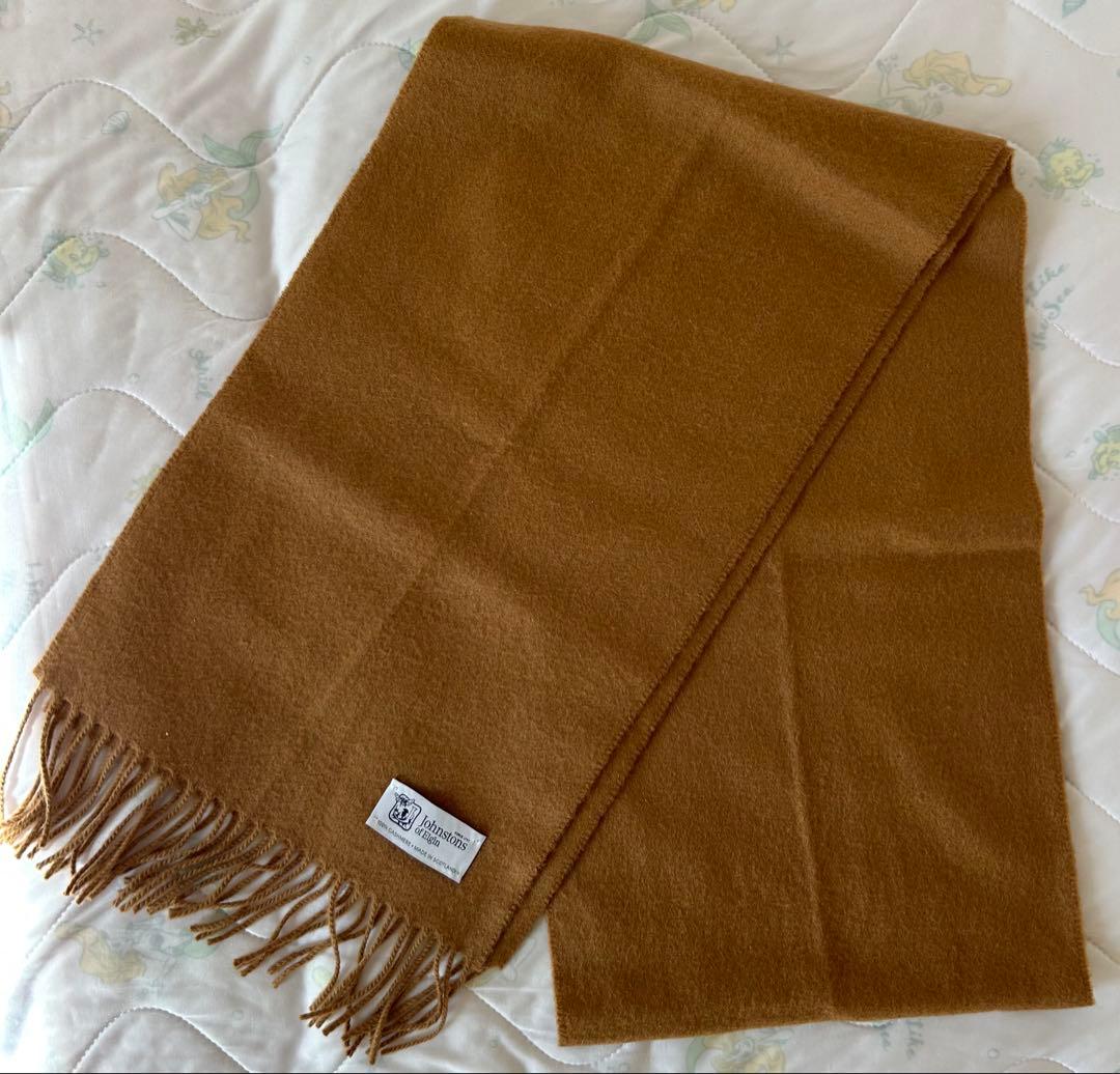 Johnstons of Elgin カシミヤ100% ストール キャメル