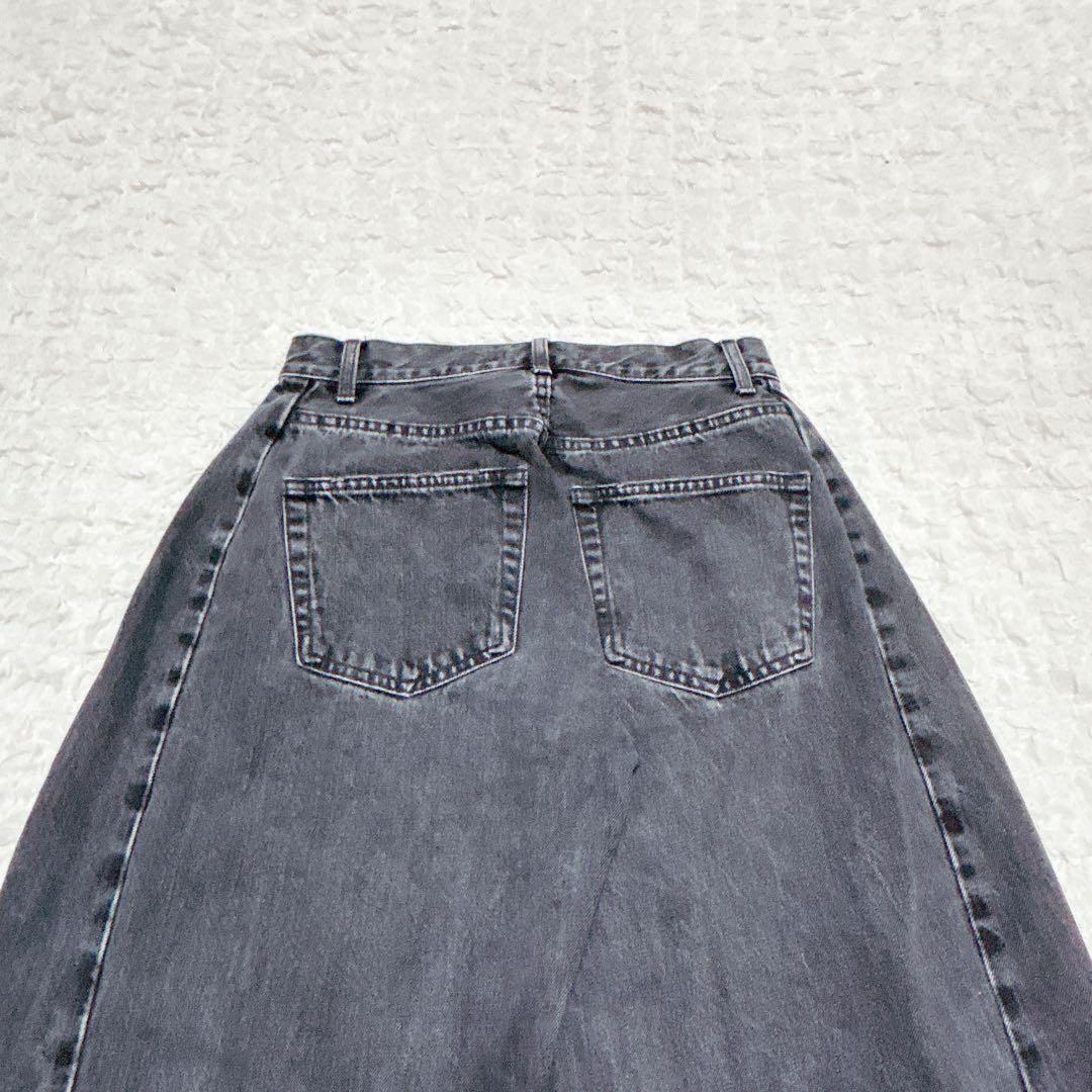 《MOUSSY》マウジー　ブラック デニム ワイドパンツ　バルーンシルエット