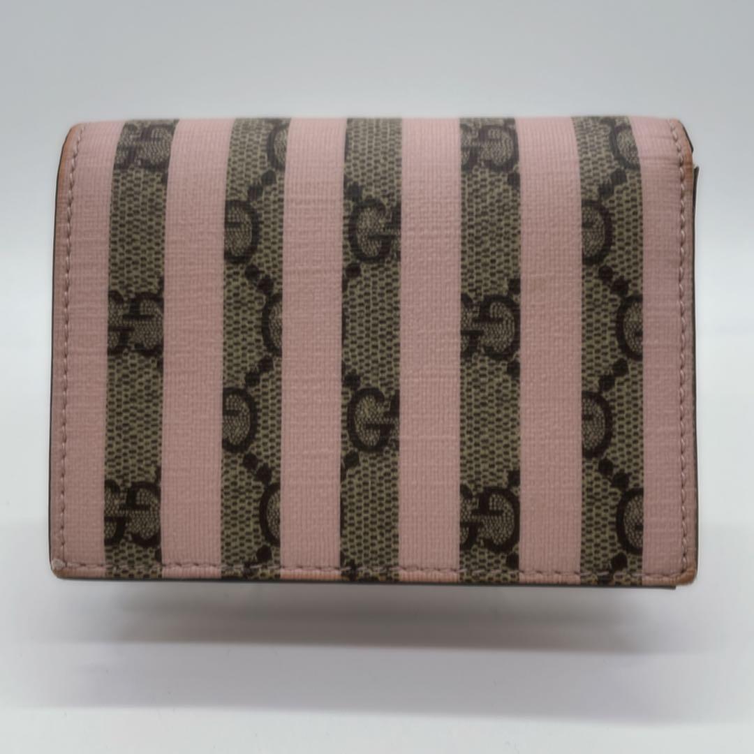 GUCCI アイスクリーム　二つ折り財布 ピンクとグレーのストライプ