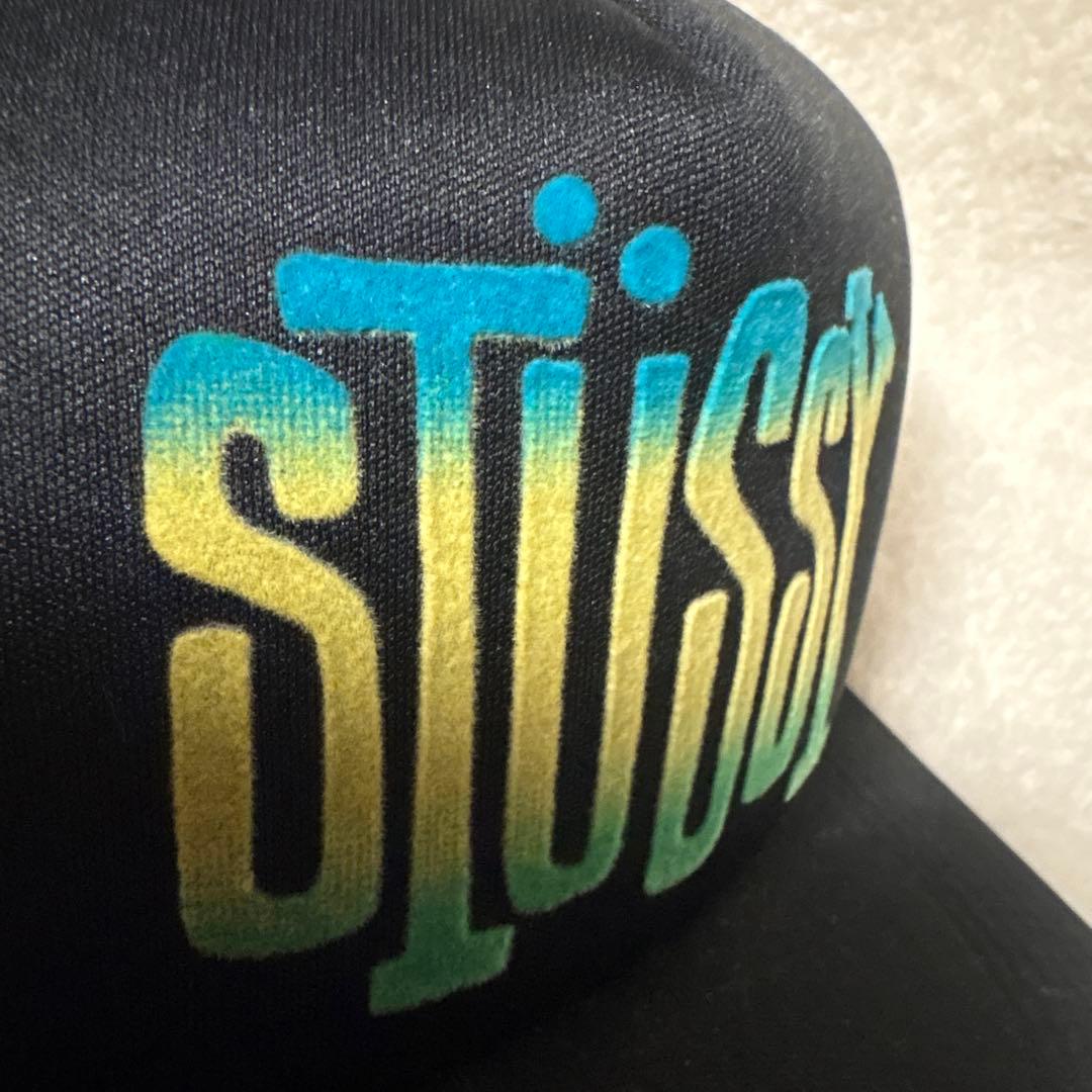 OLD STÜSSY ブラック トラッカーキャップ　メッシュキャップ