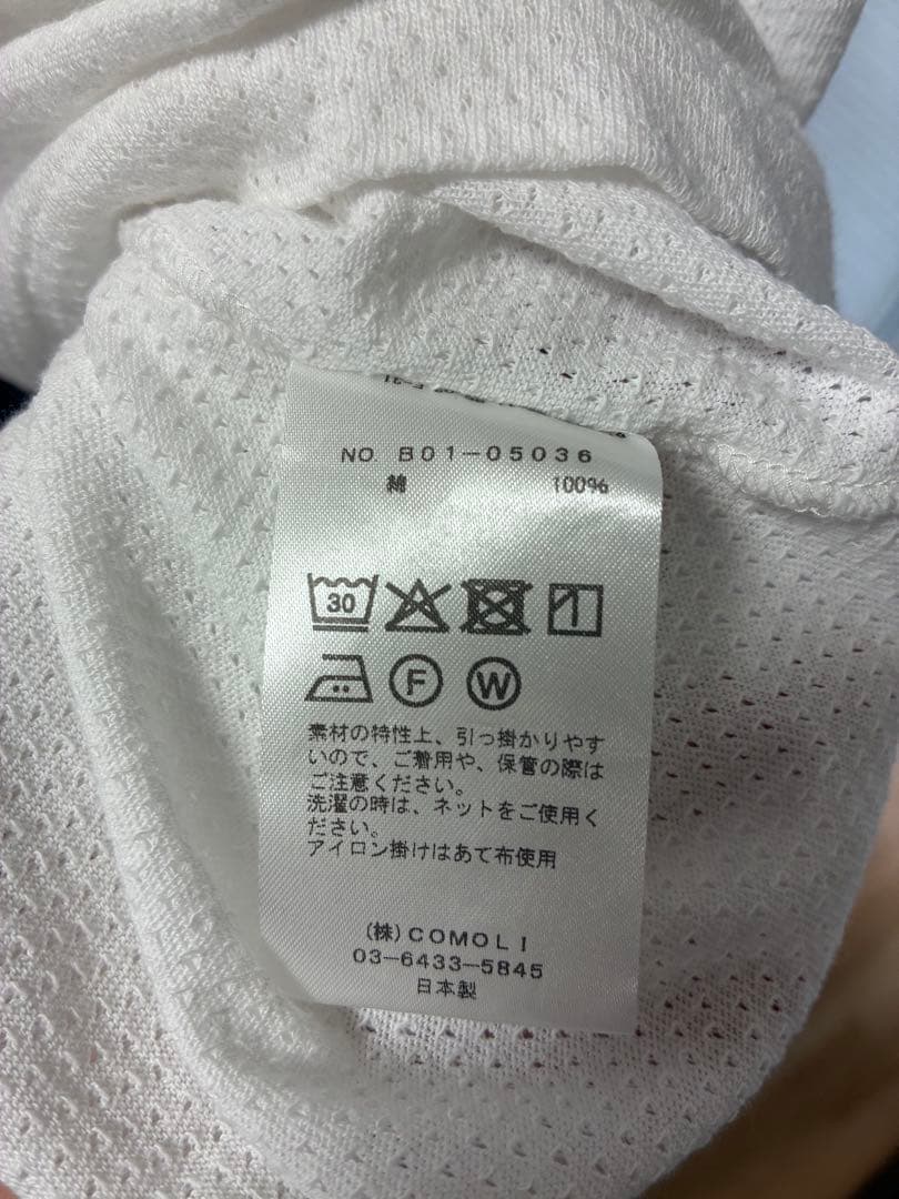 COMOLI 25SS コットンメッシュ 半袖Tシャツ サイズ3