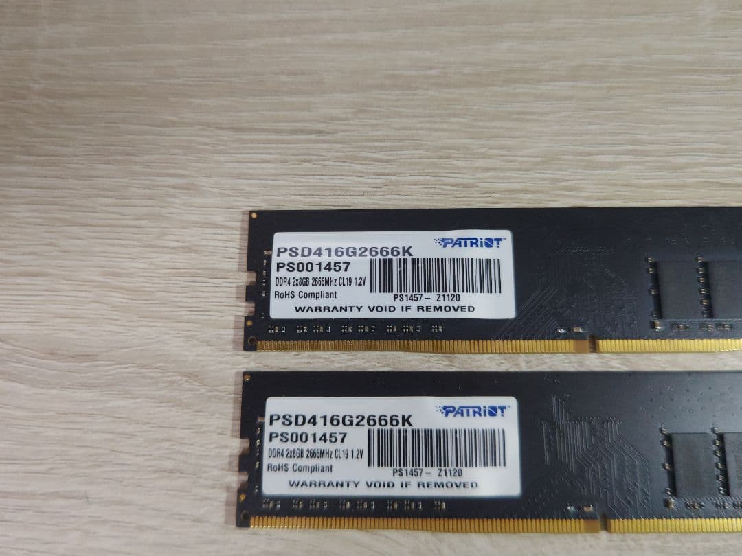 ◇PATRiOT DDR4 2666 8GB×2枚 合計16GB 動作確認済