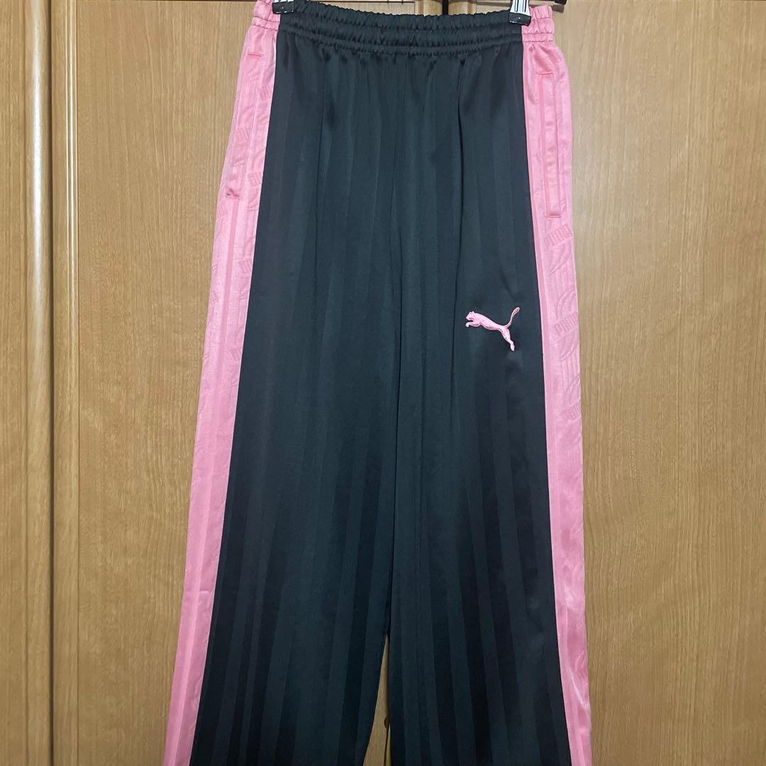 【美品】PUMA　プーマ　ジャージ上下　チャコールグレー×ピンク　SS