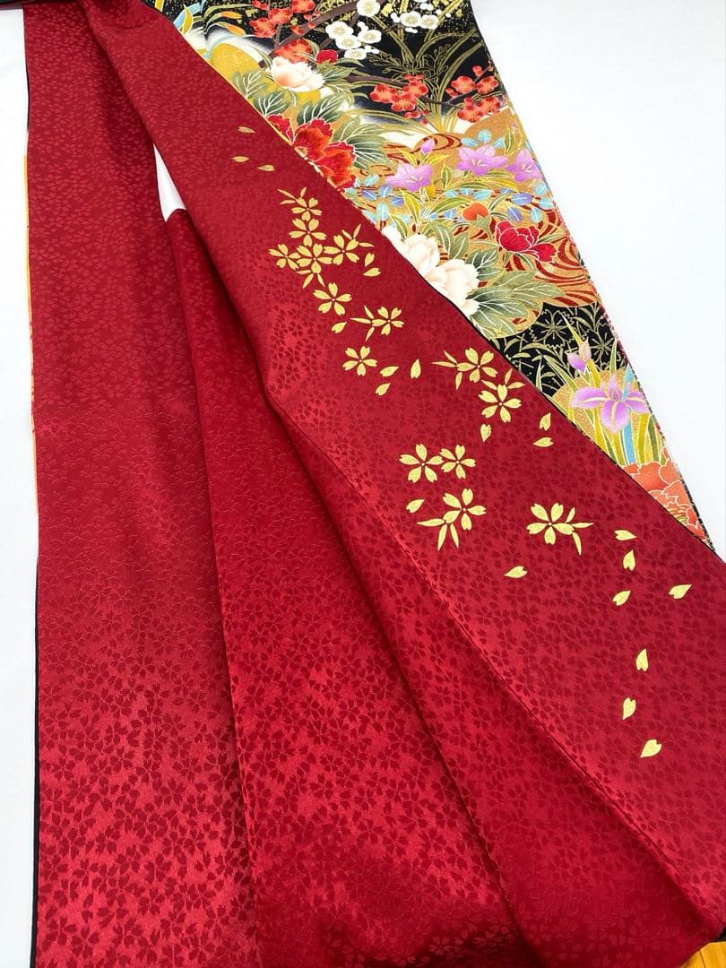 振袖 豪華 刺繍 金彩 紋意匠 四季の草花 身丈170cm