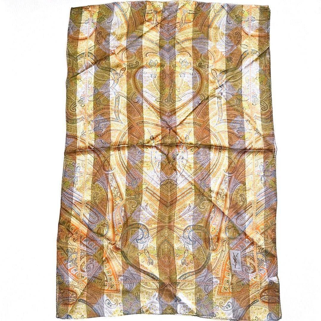 【希少/極美品】イヴ・サンローラン ショール ストール ペイズリー シルク100