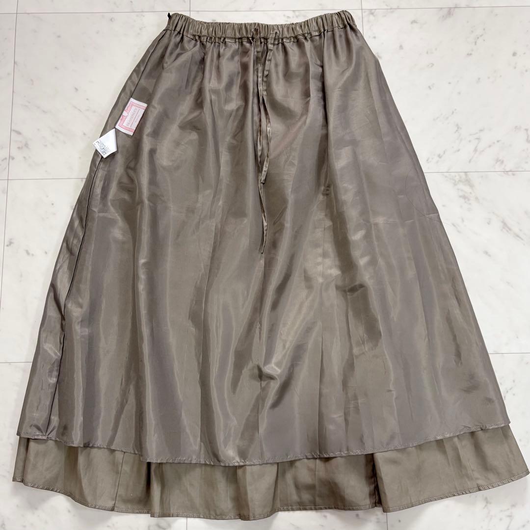 美品✨ビアズリー　レザーライクタックスカート　プリーツ　裏地付き　ロングスカート