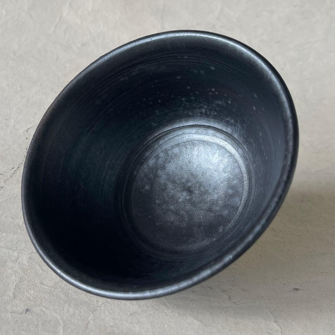 陶芸家市川孝　黒碗　未使用保管品