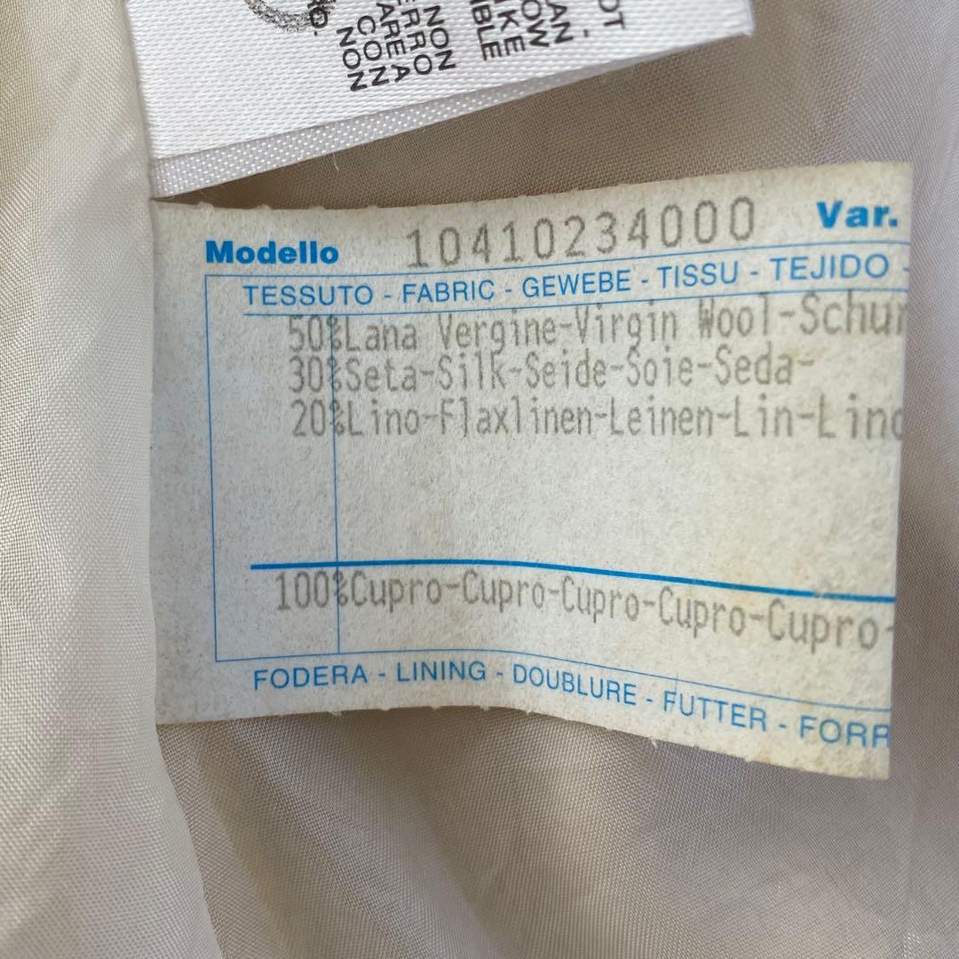 美品　最高級　白タグ MaxMara テーラードジャケット シルク　麻 ウール