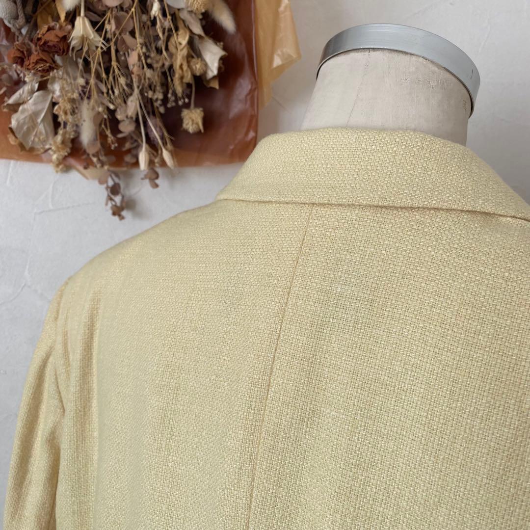 美品　最高級　白タグ MaxMara テーラードジャケット シルク　麻 ウール
