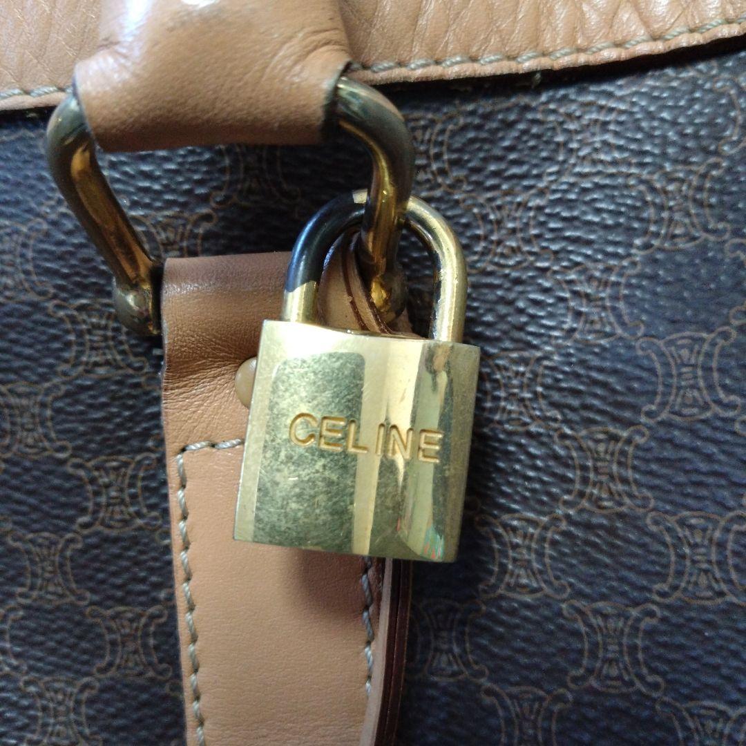 美品✨CELINE ボストンバック 大容量 　ブラウン　LAMPOファスナー