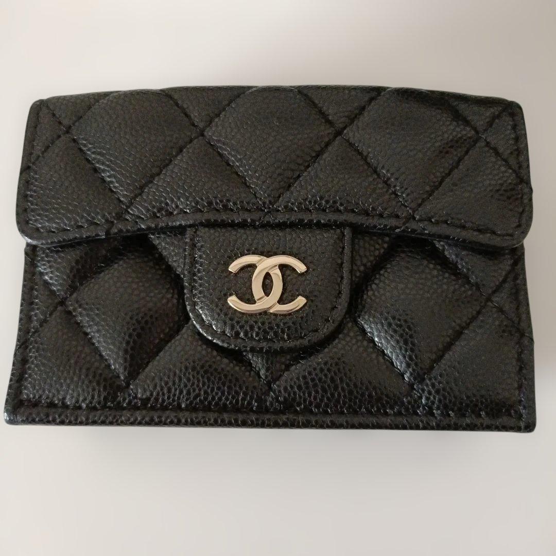 【最終値下】CHANEL シャネル 三つ折り財布 ブラック キャビアスキン