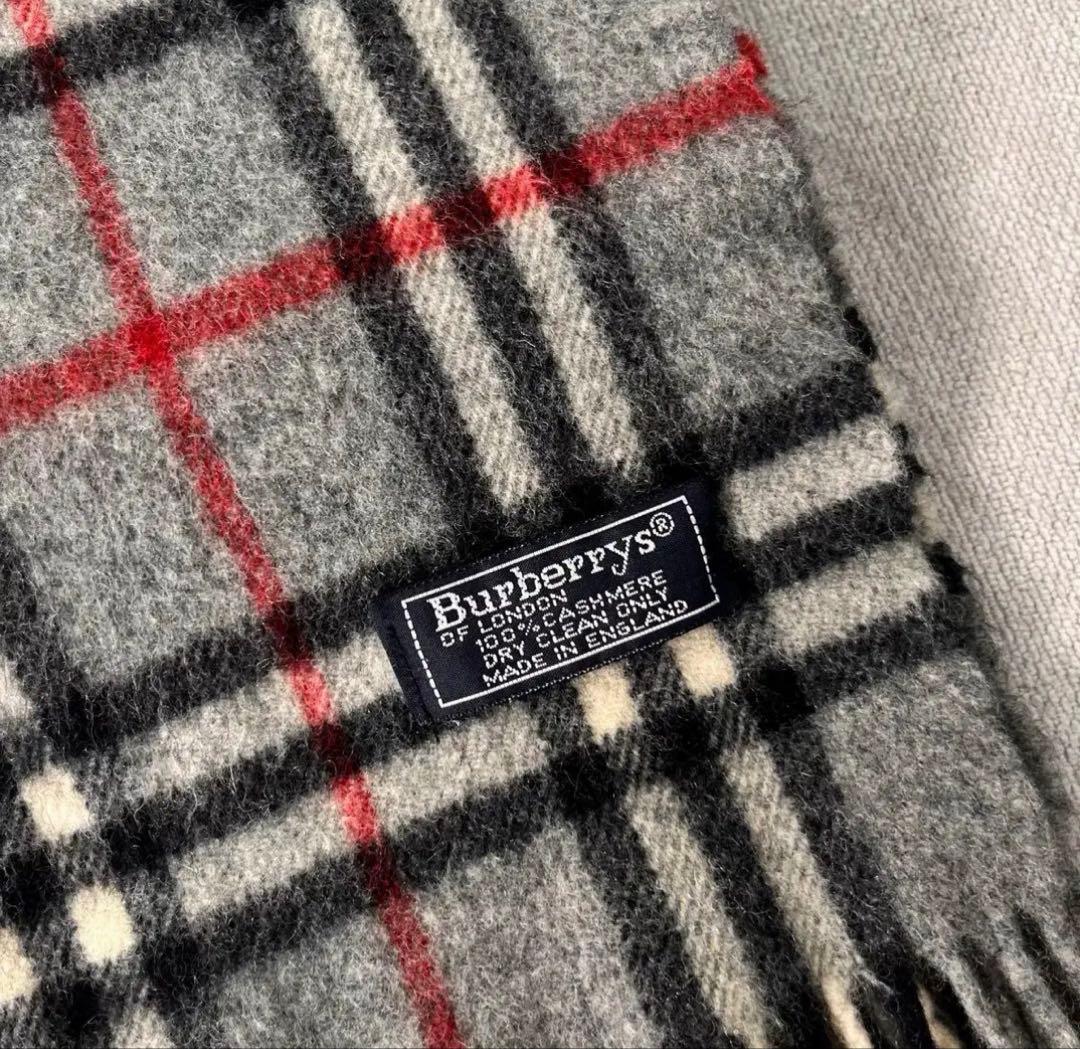 BURBERRY バーバリー ノバチェック カシミヤ マフラーグレー