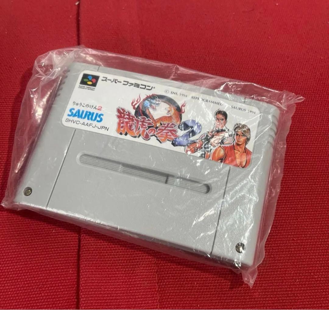 レア SFC 龍虎の拳2 箱 説明書 ハガキ、コマンド表付きスーパーファミコン