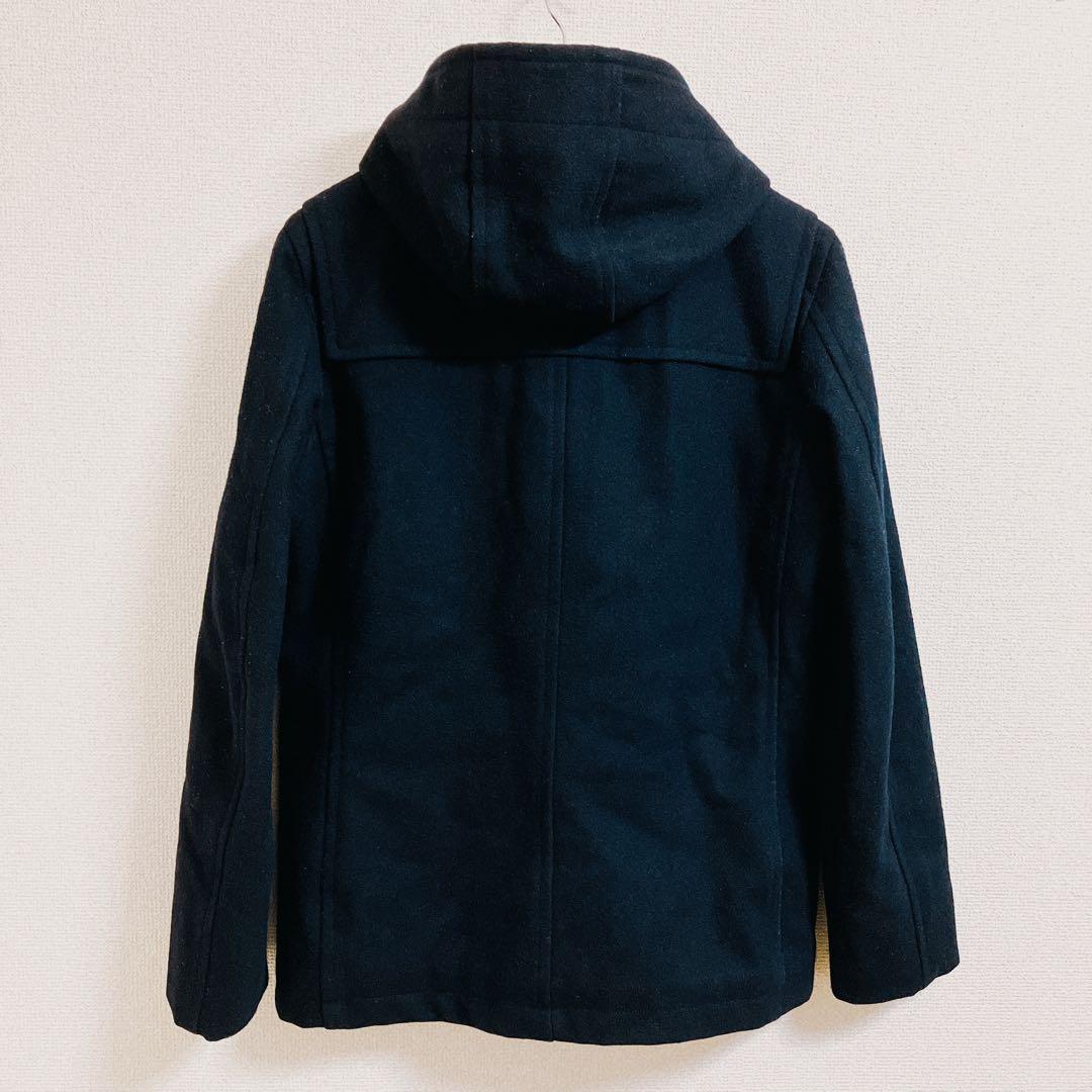 シップスジェットブルー　ネイビーダッフルコート XL フード付き キルティング裏